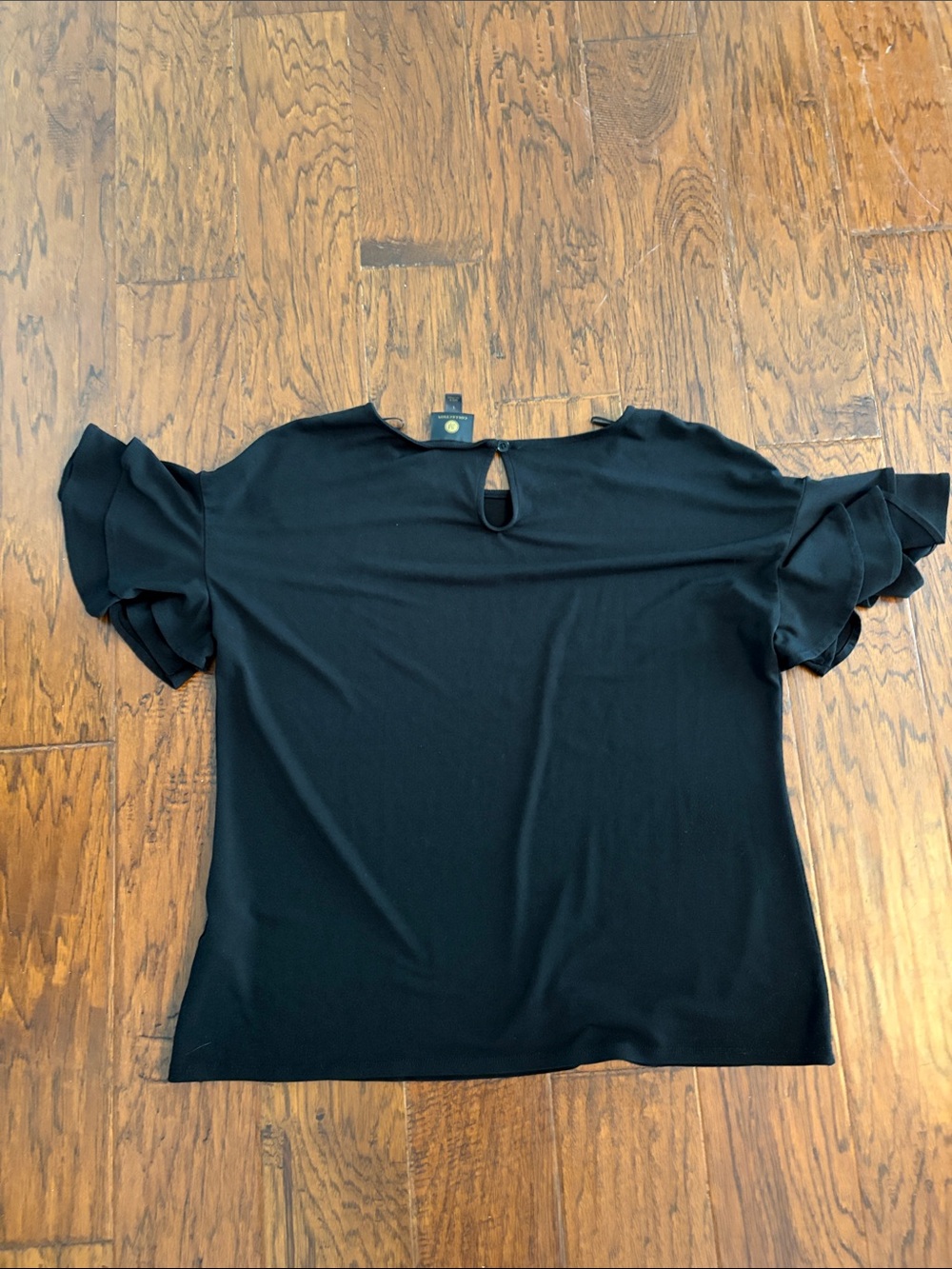 Black Ruffle-Sleeve Blouse - Picture 4 of 5